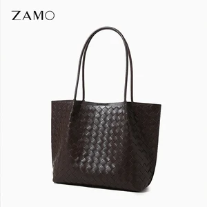 2026 New Wholesale Ladies Vintage Fashion Large Capacity High Quality Handbags Woven Genuine Leather Tote Bag for Women