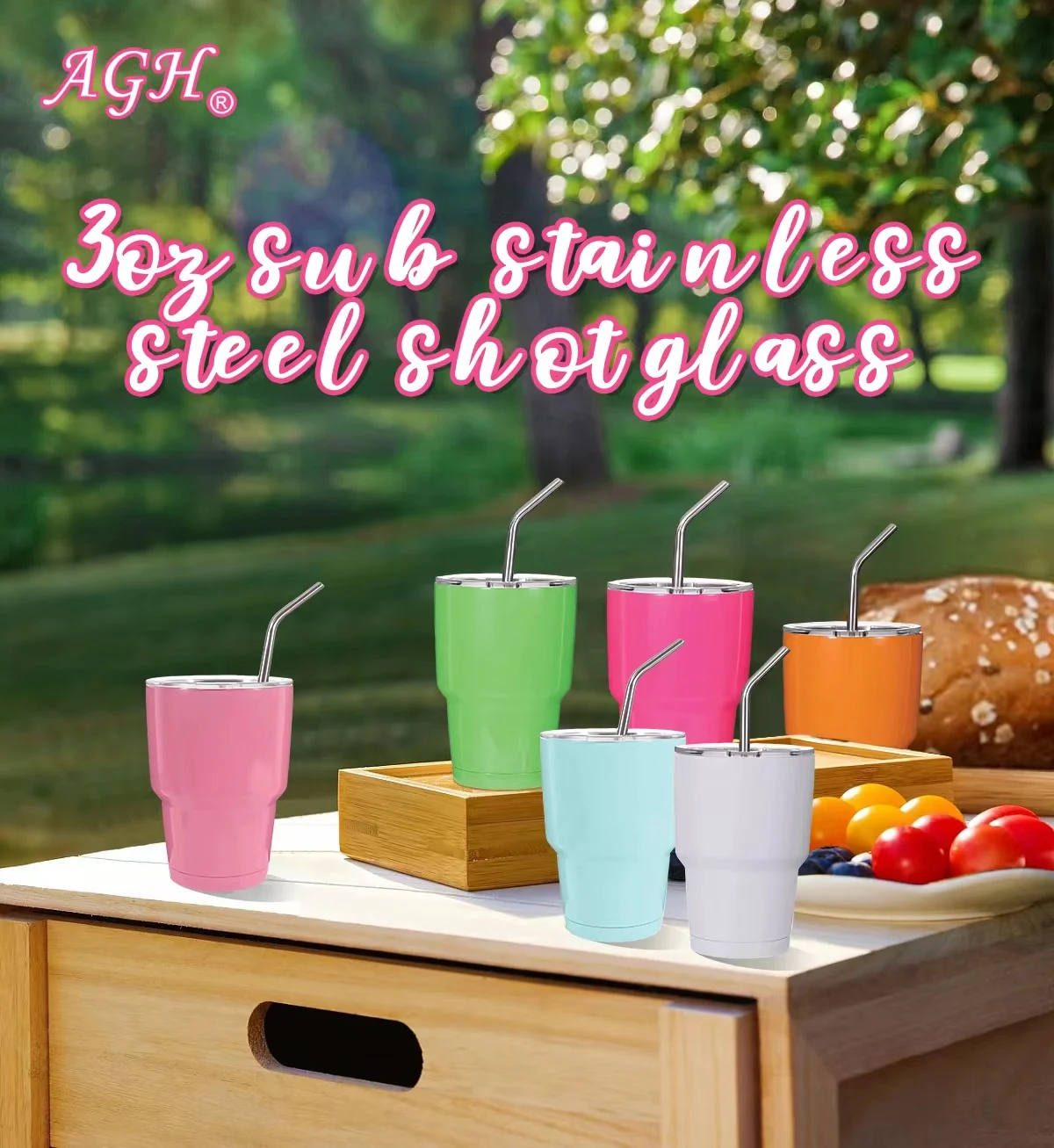 Wholesale Mini 3oz Cute Stainless Steel Double Wall Sublimation Colorful Tumbler Shot Glass With 0352