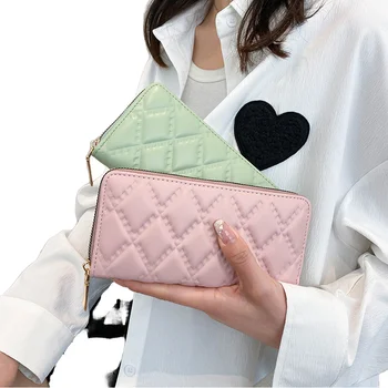 2024 Women's  Wallet Clutch Purse Multi-Pocket Card Holder Zipper Polyester for Girls Ladies Coin Compartment Included