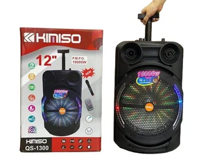 QS-1300 Wholesale stereo 12 inch kimiso speaker subwoofer outdoor portable wireless bt speaker