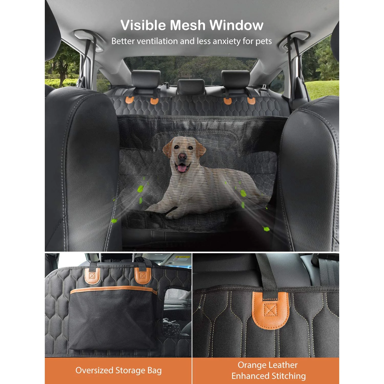 Dog Car Seat Cover Waterproof Pet Dog Travel Mat Mesh Dog Carrier Car ...