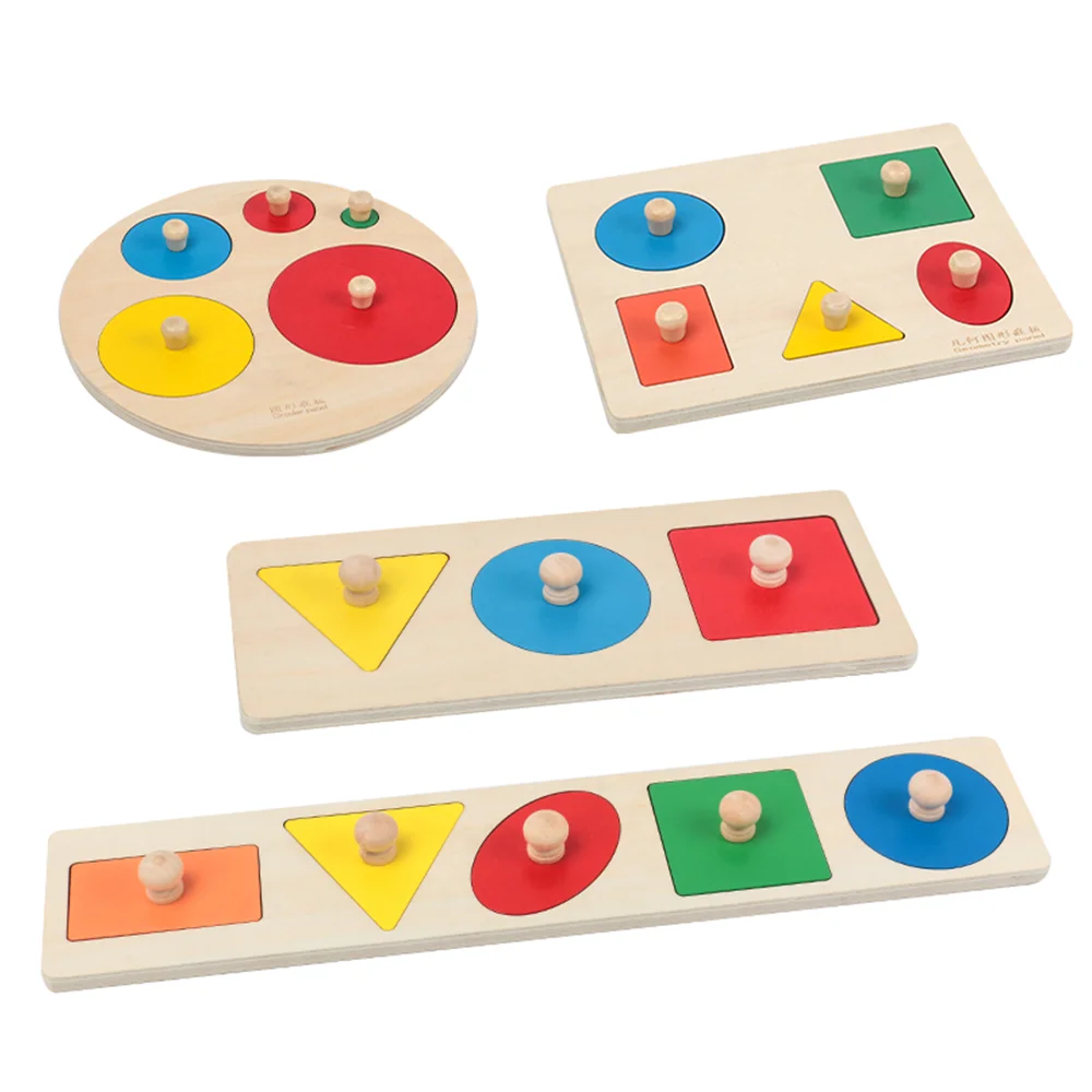 Пазл разной формы деревянный пазл в форме ручки геометрическая форма для дошкольного обучения детей ясельного возраста