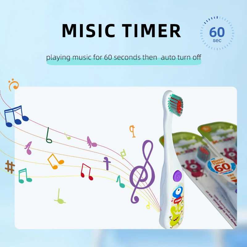Singing Toothbrush Kids Electric Toothbrush with Music Toothbrush Custom Music Song Cleaning Teeth