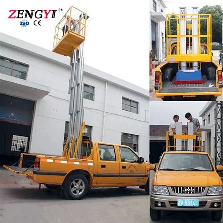 Single Column Double Three Four Column Aluminum Alloy Lift Pickup Truck Mounted Small Portable Mini Electric Hydraulic Lifter
