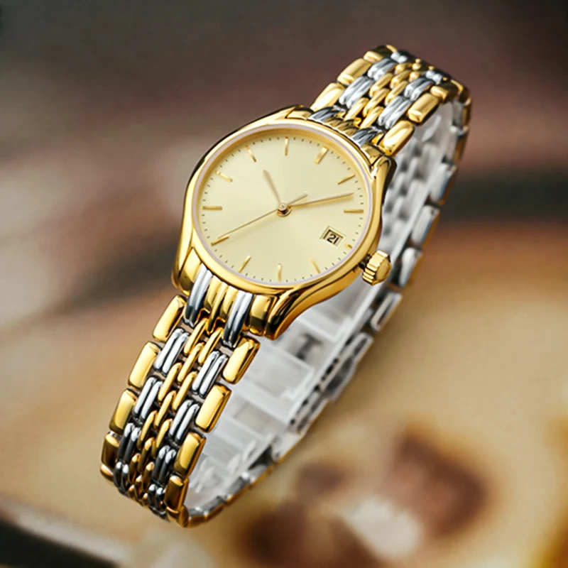 Stainless Steel Chain Watch Create Custom Your Own Band Crystal Sapphire Watch Supplier Gold Women Wrist Watches