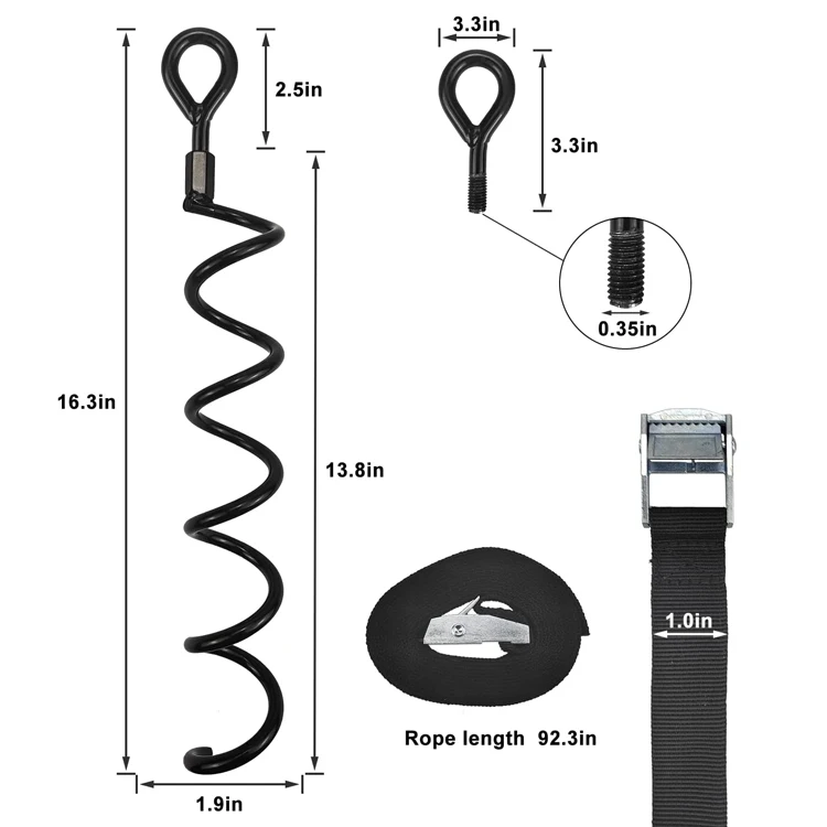Steel Spiral Ground Anchor Outdoor Ground Securing Tents Swing Set