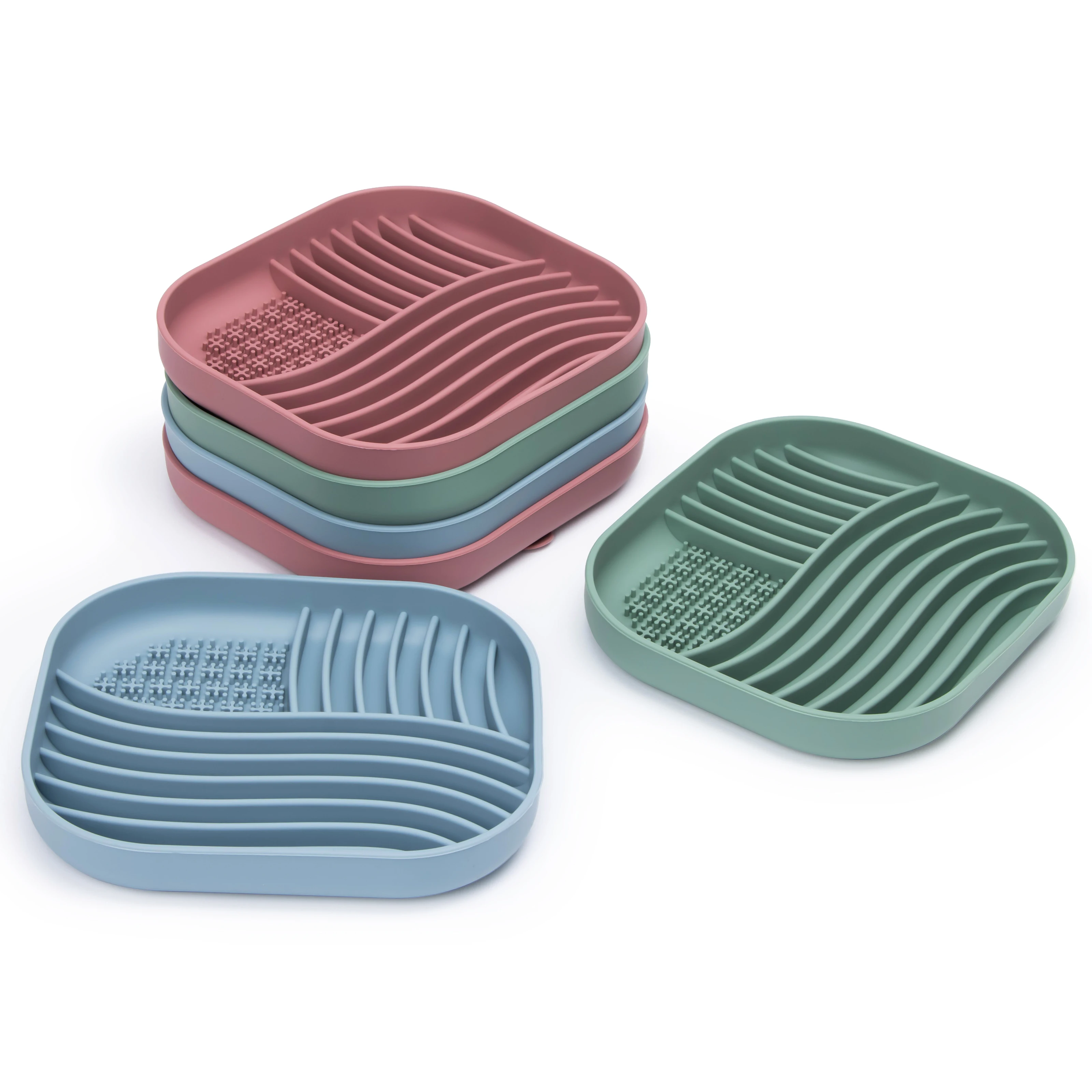 Customized Logo Silicone Slow Feeder Anxiety Relief Licking Pad Lick Mat for Dog Silicone Lick Mat Pad Silicone Dog Bowl