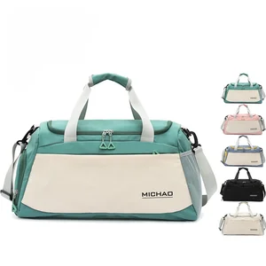 Custom Logo Gym Fitness Bag - Waterproof Large Capacity With Wet/dry Compartment For Men/women Sports & Swimming Gear Storage