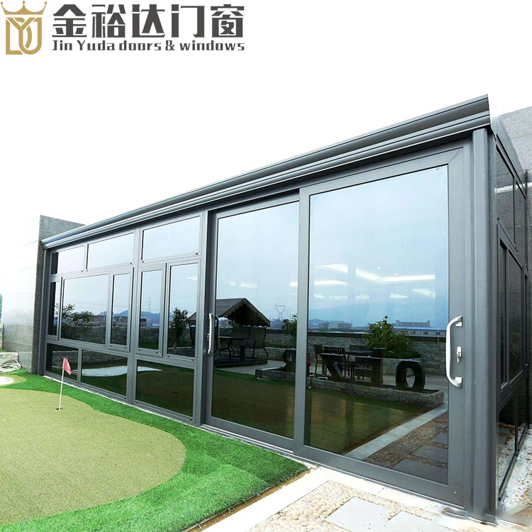 Hot sale sun room waterproof Insulation aluminum garden houses outdoor glass rooms foshan guangdong