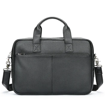 Large Capacity Leather Laptop Bag 15.6 inch Student Fashion Style School Laptop Bags Men's Business Pass Shoulder Laptop Bag