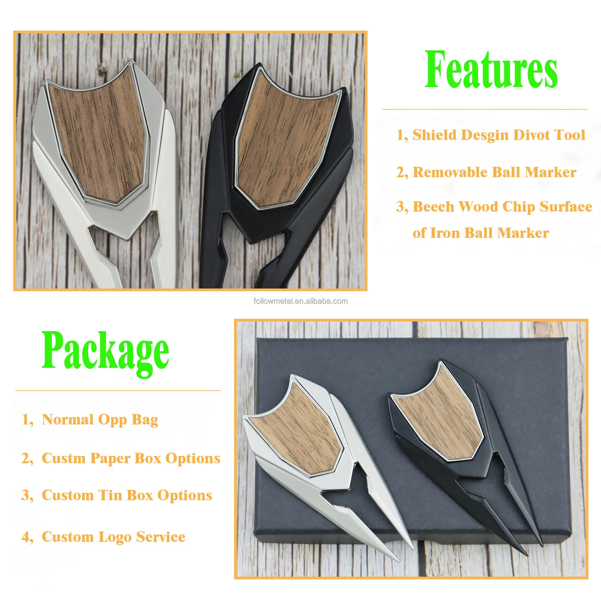 Wholesale Custom Warrior Shield Golf Divot Repair Tool Golf Divot Tool