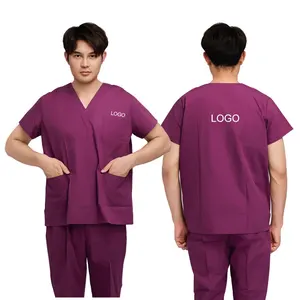 Wholesale Custom Breathable Nursing Uniforms Hospital Scrubs Suits Workwear Men Women Doctor Medical Scrub Sets