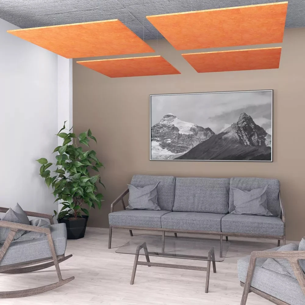Hanging Acoustic Sound Proof Panels Polyester Felt Ceiling 25mm Sound Insulation Auditorium Hanging Round Acoustic Panel