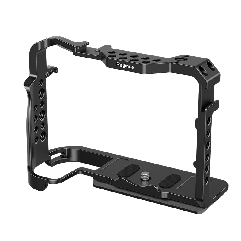 Kamerakage til Canon EOS R5 / R5 C / R6 / R6 Mark II med integreret kold sko NATO-skinne og hurtigfrigivelsesplade