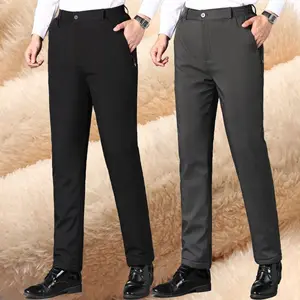 Winter Thickened Cotton Trousers for Men with Fluffy Lining Loose and Warm Casual Long Pants
