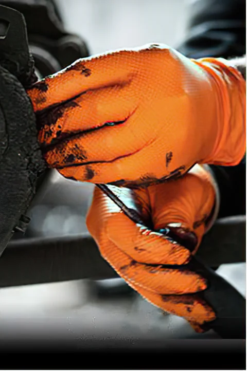 polyco orange finite hd powder free nitrile gloves