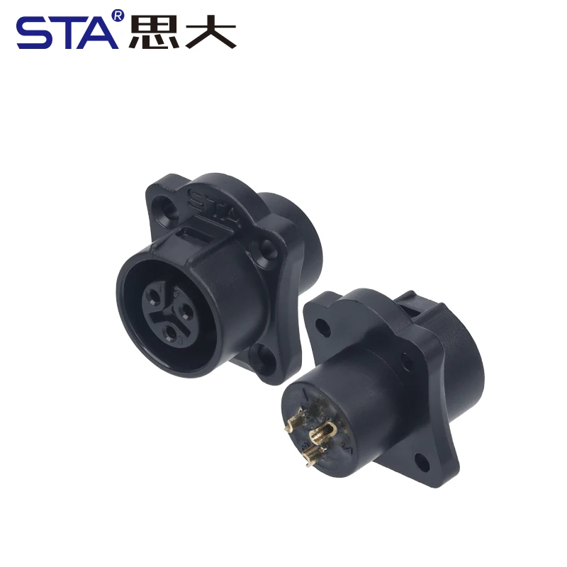 IP67/IP68 Waterproof 2/3/4/5/6/7/8 Pin Industrial Aviation Circular Connector LP12 Male Female Square Flange Panel Mount Socket
