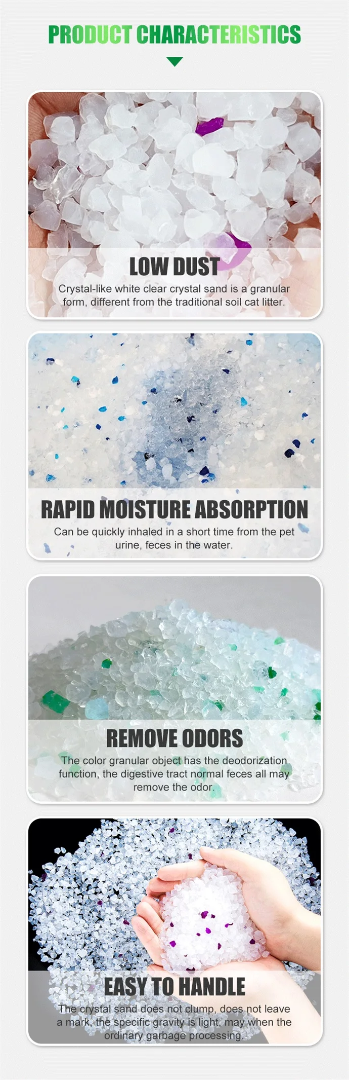 Silica Gel Cat Litter Nonclumping Odour Control Crystal Cat Litter