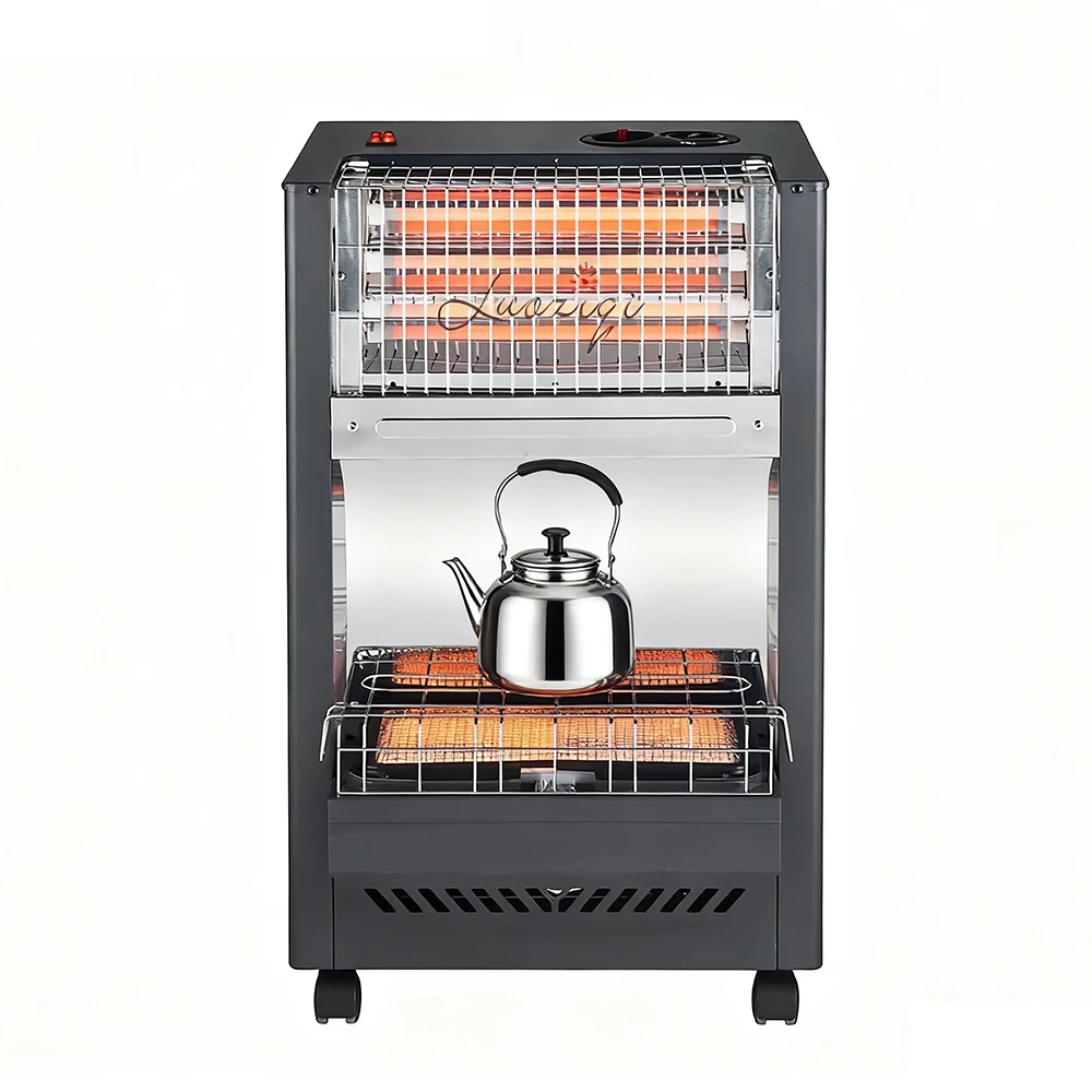 Best Price 1200W Dual Purpose Gas Electric Mobile Infrared Cabinet Heater for Living Room Bedroom Iron Portable Freestanding