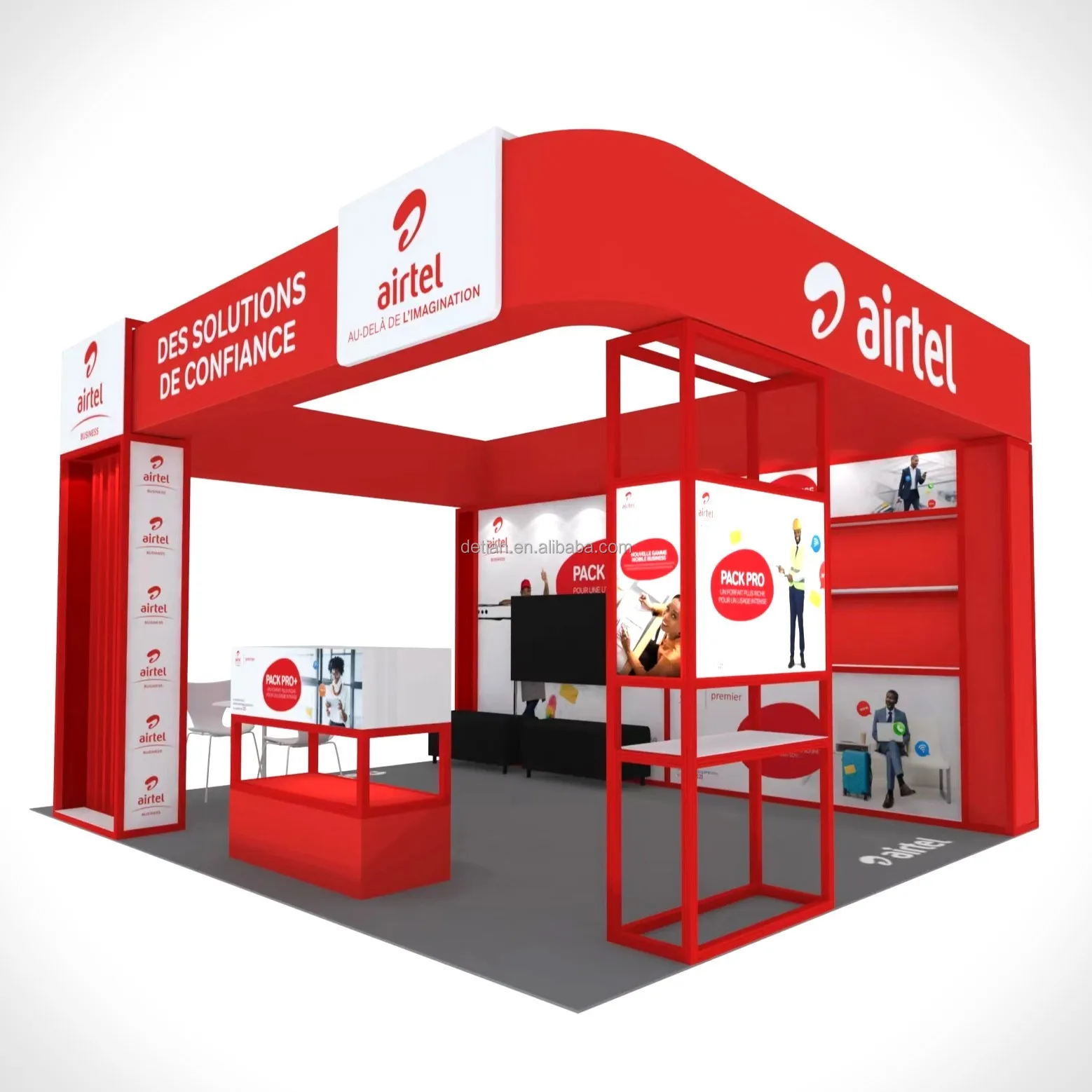 Detian oferta backlit exposição cabine iluminação trade show estande grande exposição 20-20