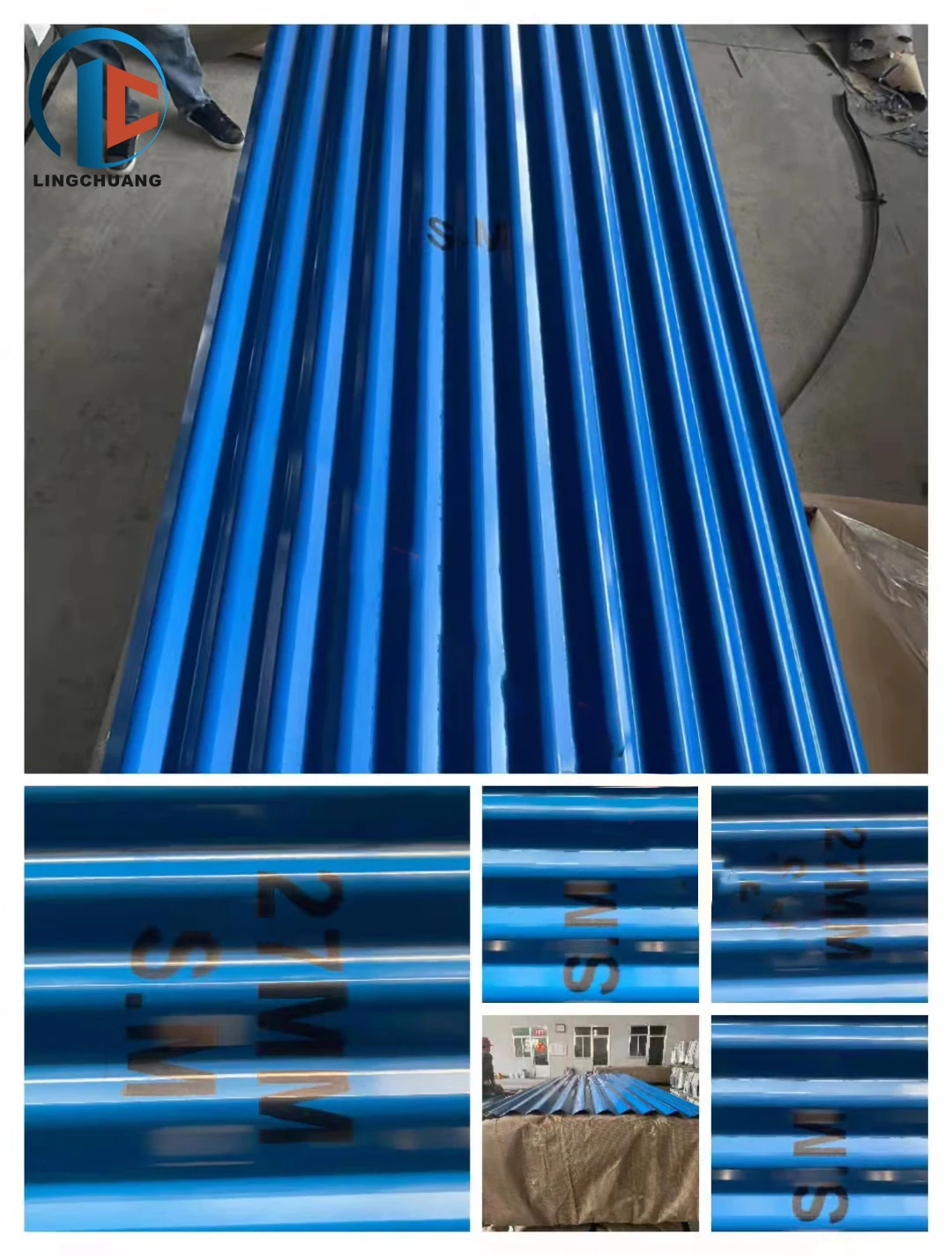 Тисненый цветной полимерный гофрированный металлический кровельный лист Gi железная плита