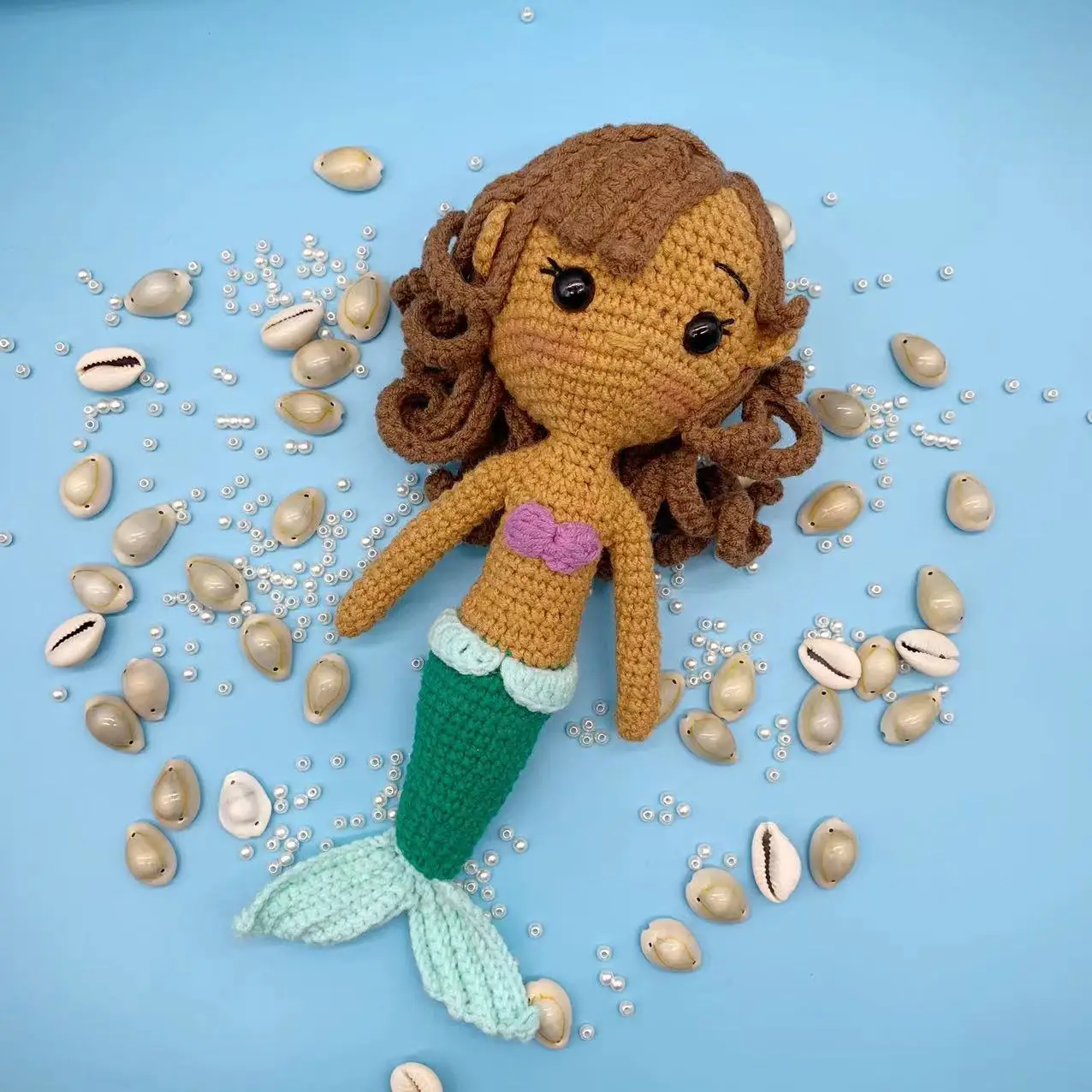 Рука Amigurumi милые фаршированные крючком игрушки Русалка материал ХЛОПОК Amigurumi принцесса детские игрушки