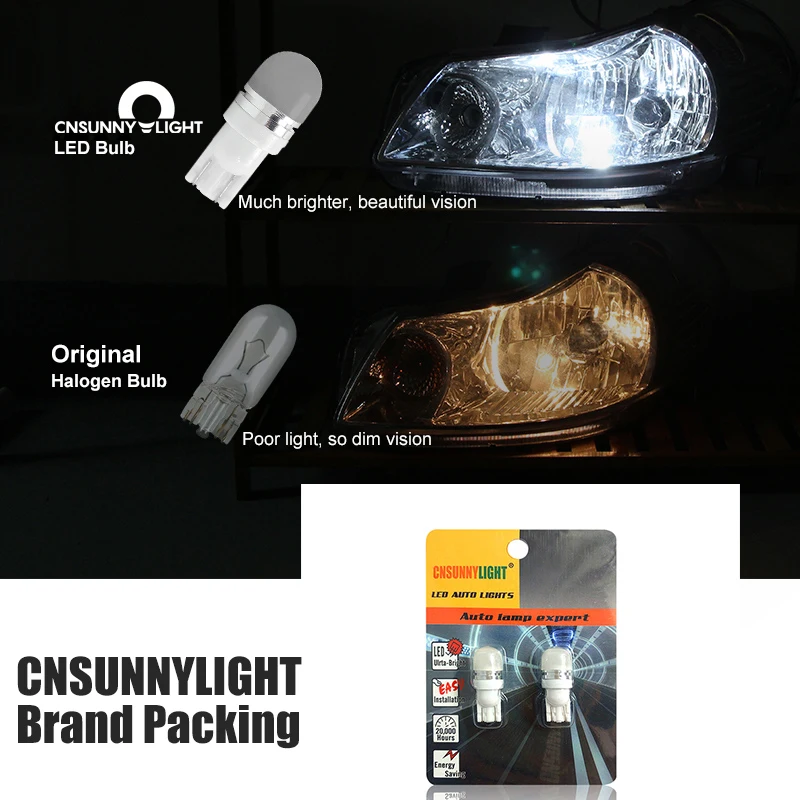 CNSUNNYLIGHT OEM T10 Led W5W Автомобильные боковые внутренние фары Сигналы поворота лм 12 В LED T10 супер яркий Canbus без ошибок стоп-сигнал