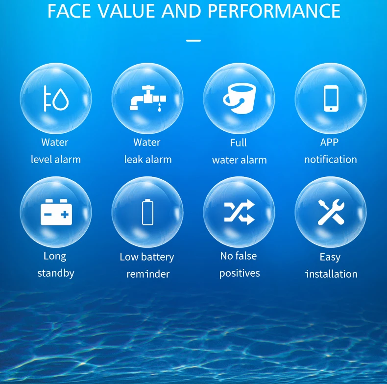 Tuya Wifi Flooding Water Level Alarm System Smart Water Tank Level