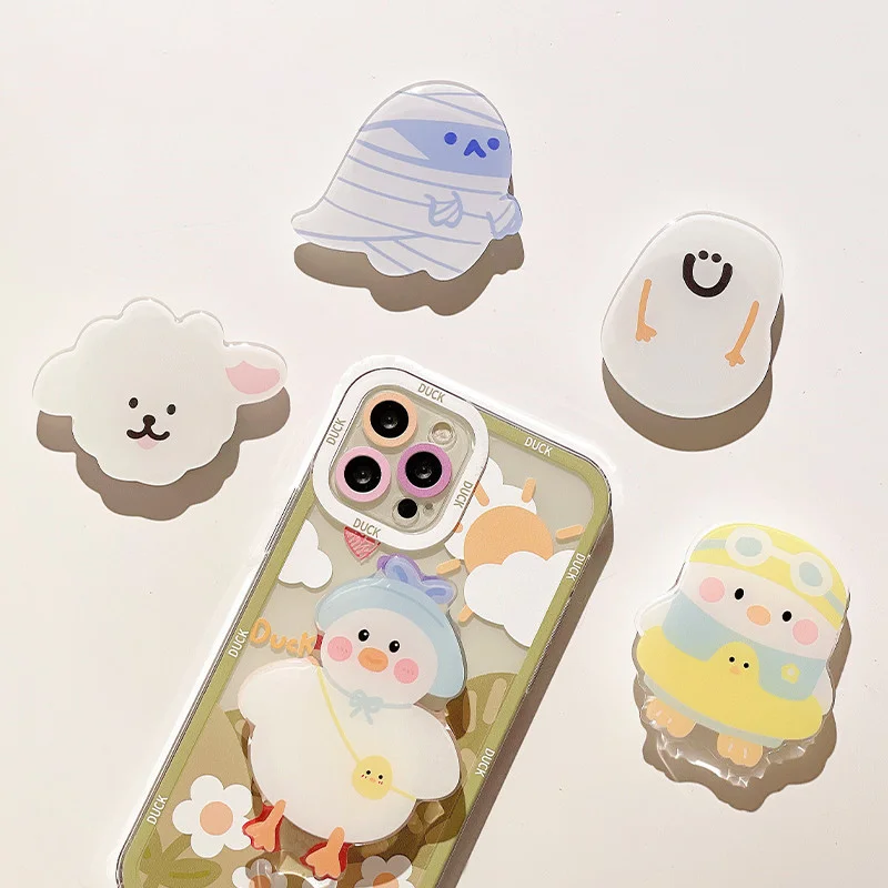 Wholesale High Quality Acrylic Mobile Phone Holder Cute Animals Design Phone Socket Phone Grip with Custom Logo factory