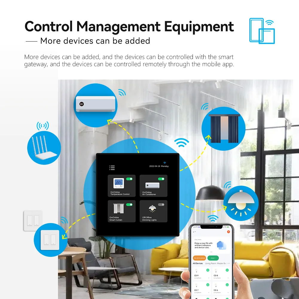 2022 New Arrival 4 Inch Touch Screen Display Smart Home Zigbee System ...