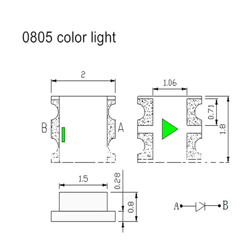 Km0149 10 unidades SMD Blink LED 0805 verde destellante Flash con barniz alambre 0,15mm 