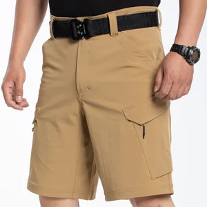 YINREN TC Orange Peel Tactical Shorts for Men Breathable Anti-Wrinkle Elastic Waist Mid Workwear Style