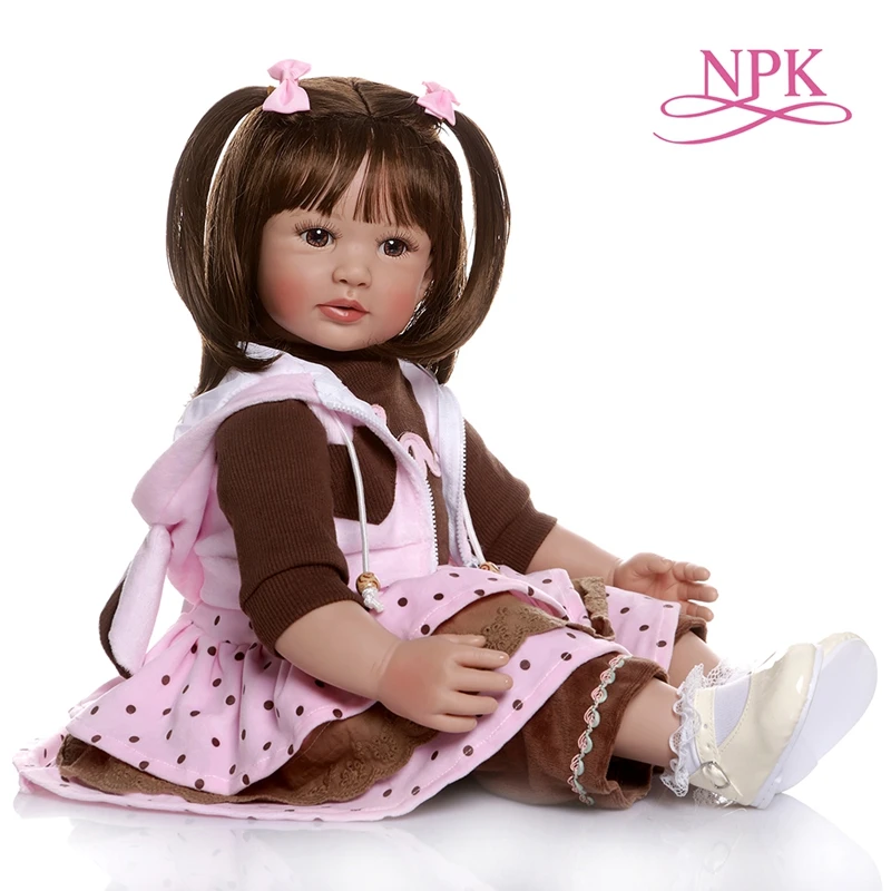 60cm Lifelike Soft Silicone Vinyl Reborn Toddler Baby Girl Doll With Short  Brown Hair Doll 6-9m Real Baby Size Big Doll Toy - Buy Vinyl Doll,Reborn  Baby Doll,Silicone Doll Product on 