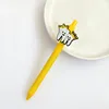 Stylo jaune double couronne-05mm