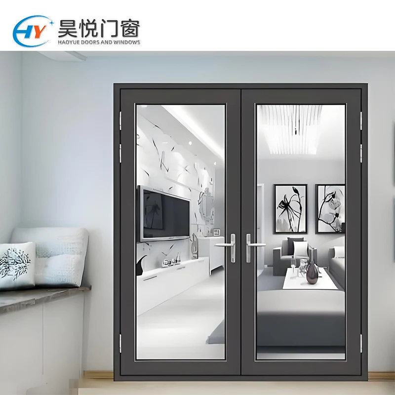 Modern Simple House Window Design Impact Resistant French Casement Door Color Glass Door for House
