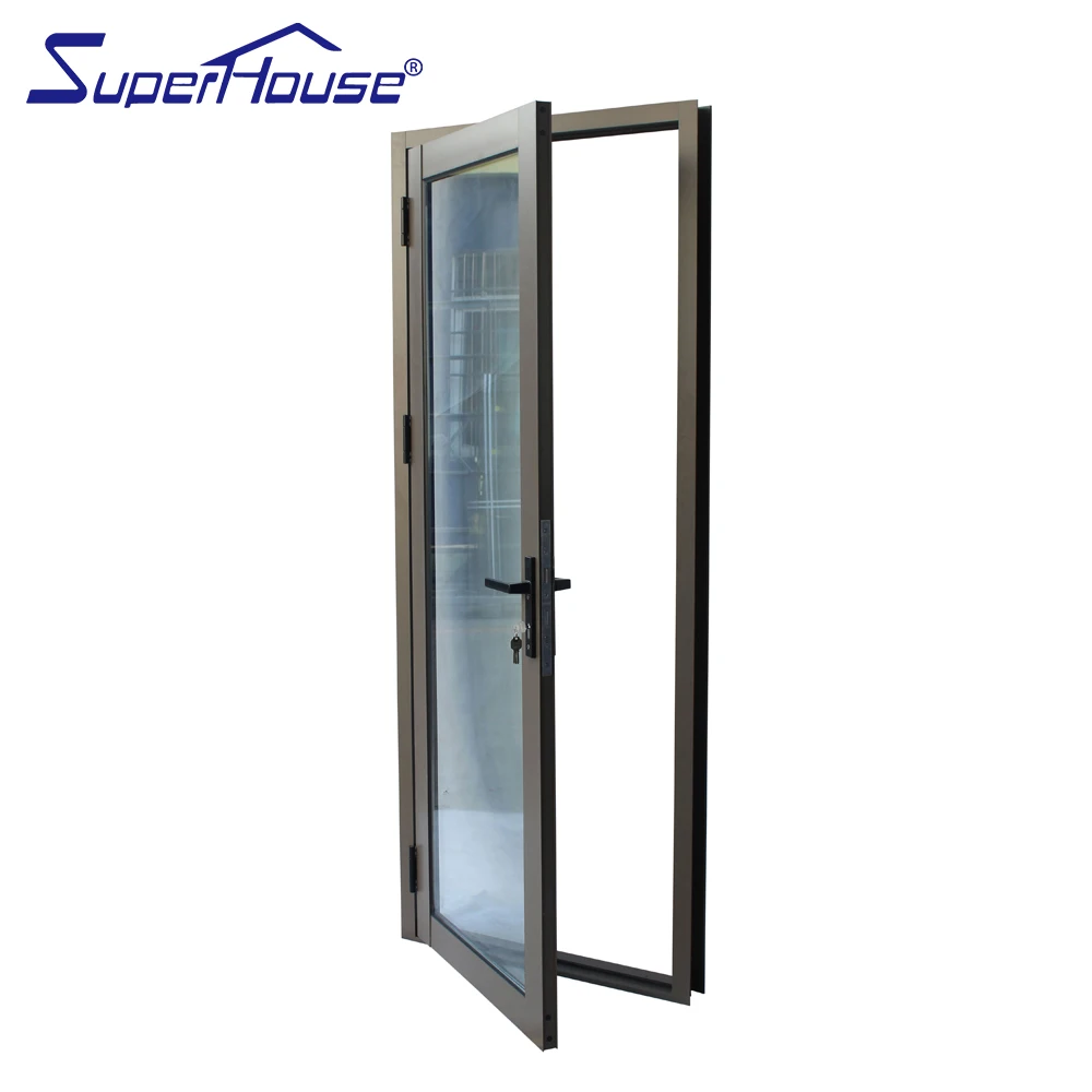 Hinged Doors Impact Resistant Aluminium Swing Door Double Glazed