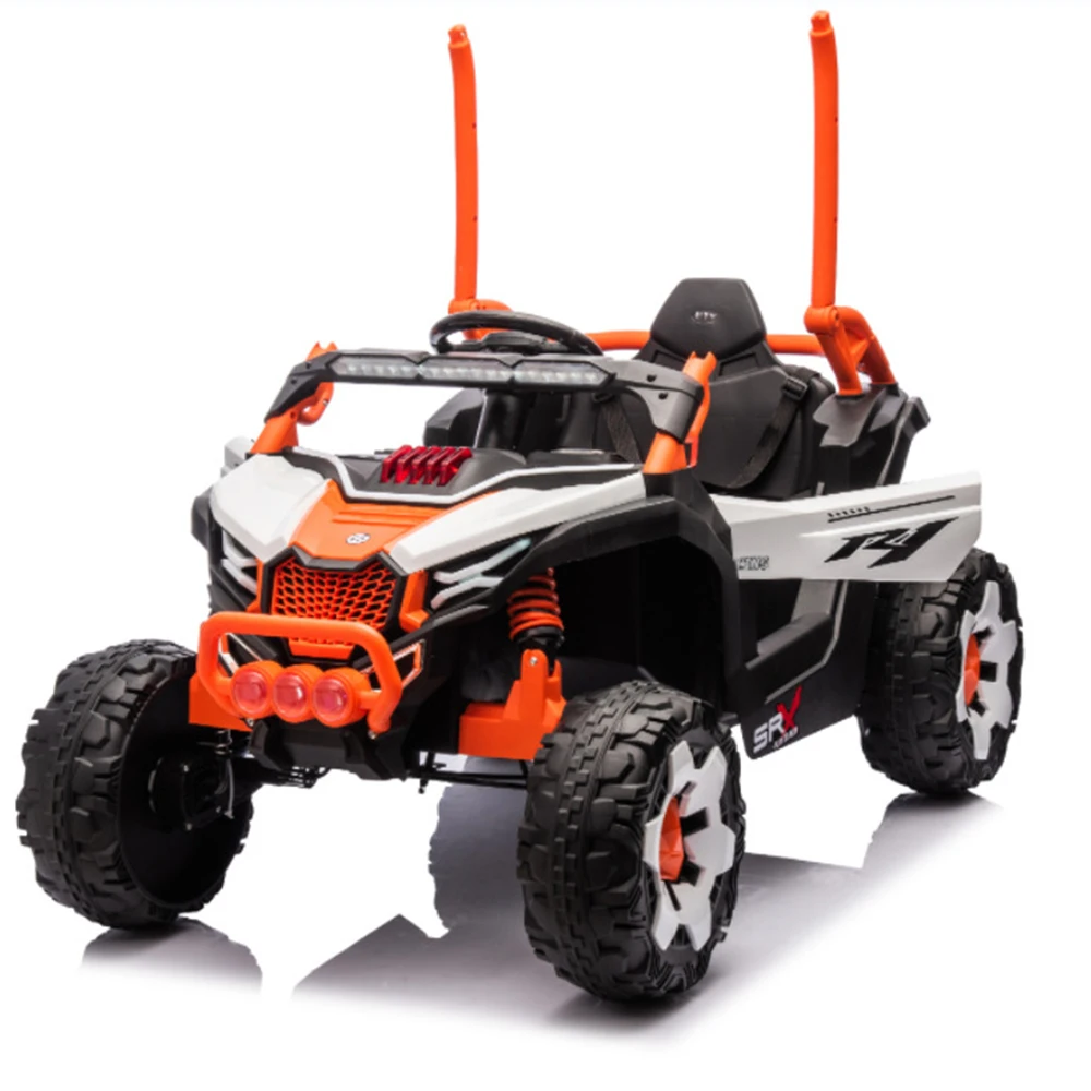 New Children's Electric Four-Wheel Off-Road Ride-On Double-Seater Remote-Controlled Toy Car for Kids