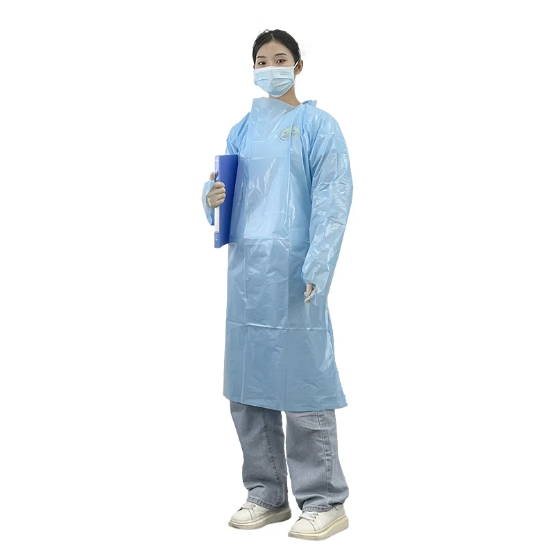 Fast Delivery Disposable 40g CPE Medical Gown with Long Sleeves FDA 510K Approved Reusable Dental Hospital Apron for Doctors
