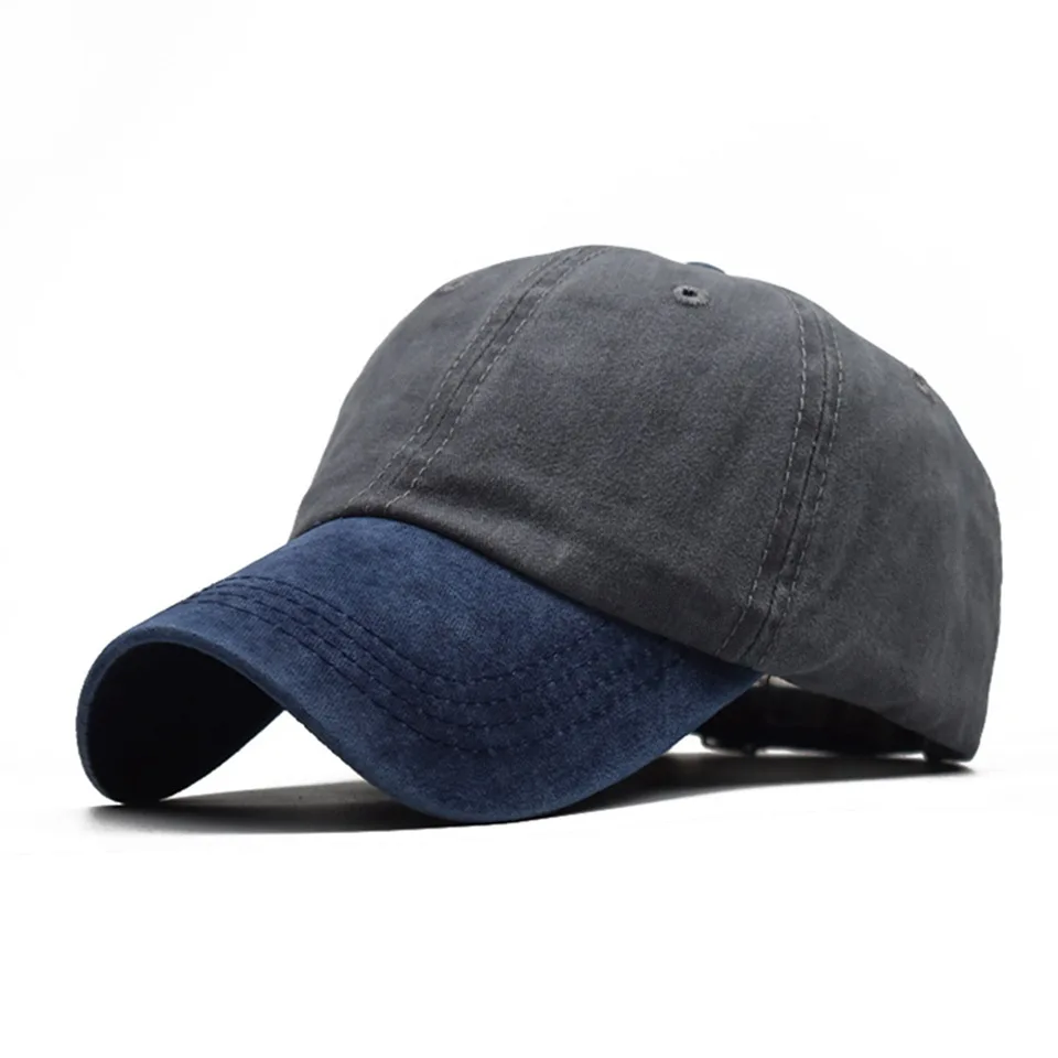 Baseball Cap for Women Fashionable Adjustable Washed Cotton Black Outdoor Denim Dad Hat for Men 