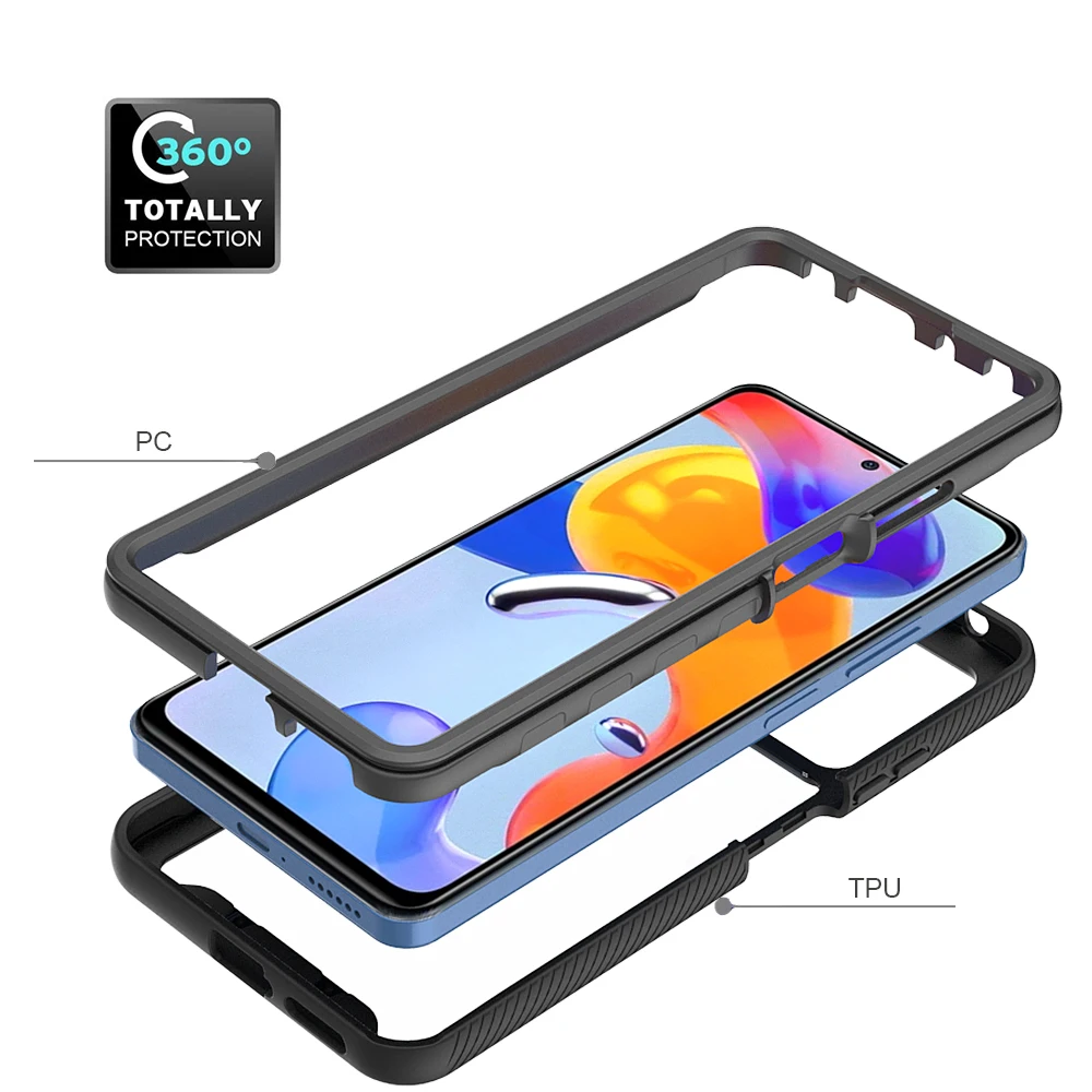 Full Body Protection Shockproof Mobile Phone Bags for Xiaomi Redmi Note 11 12 13 Pro 5G Global Version Case