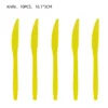 Yellow-10pcs pastic knife