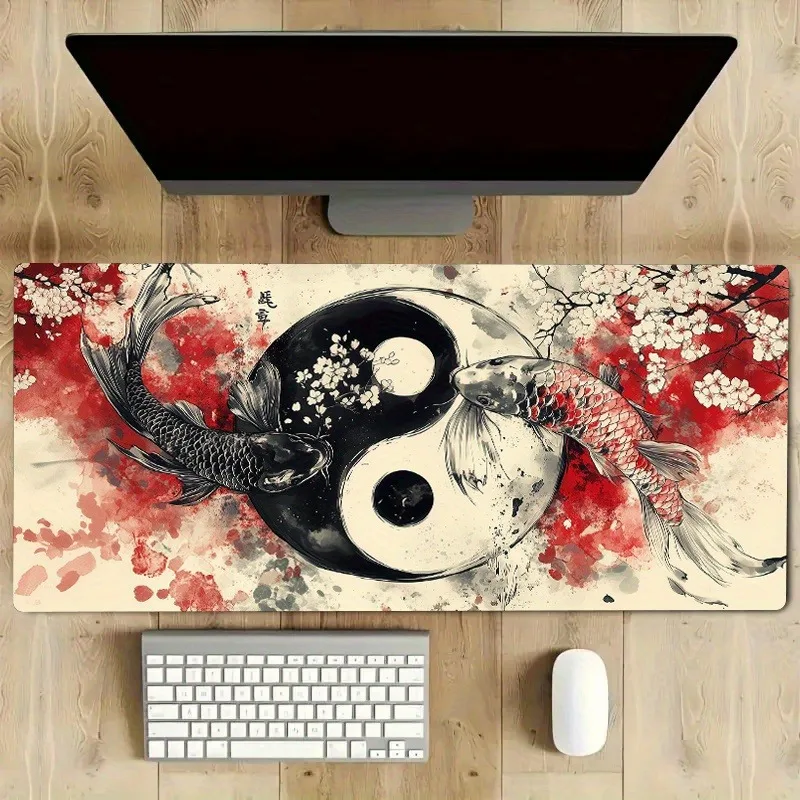 Yin-Yang Diagram Traditional Chinese Painting PC Gaming Mouse Pads Gamer Mats Teclado Er aperçu 3
