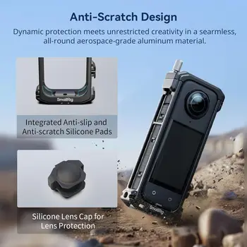 SMALLRIG Cage for Insta360 X4, Aluminum Protective Case for Insta360 X4 with Silicone Lens Cover - 4278 detail image