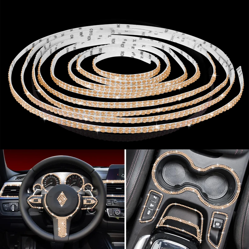 Ohleats Bling Car Trim Self-Adhesive Strip - 16.4 Ft Crystal Rhinestone Decoration For Dashboard & Exterior - View #5