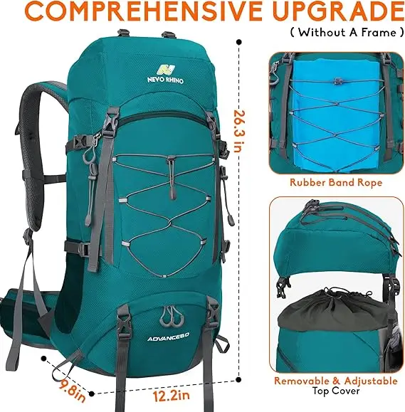 Factory Price in Stock Breathable Durable Custom Hiking Backpack Green Camping Travel Bag Outdoor Backpack