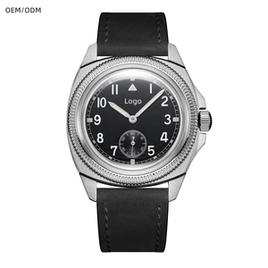 Oem Watch Manufacturer Custom Simple Business Mechanical Watches Seagull ST1701 Movement 40MM Automatic Watch With Leather Band