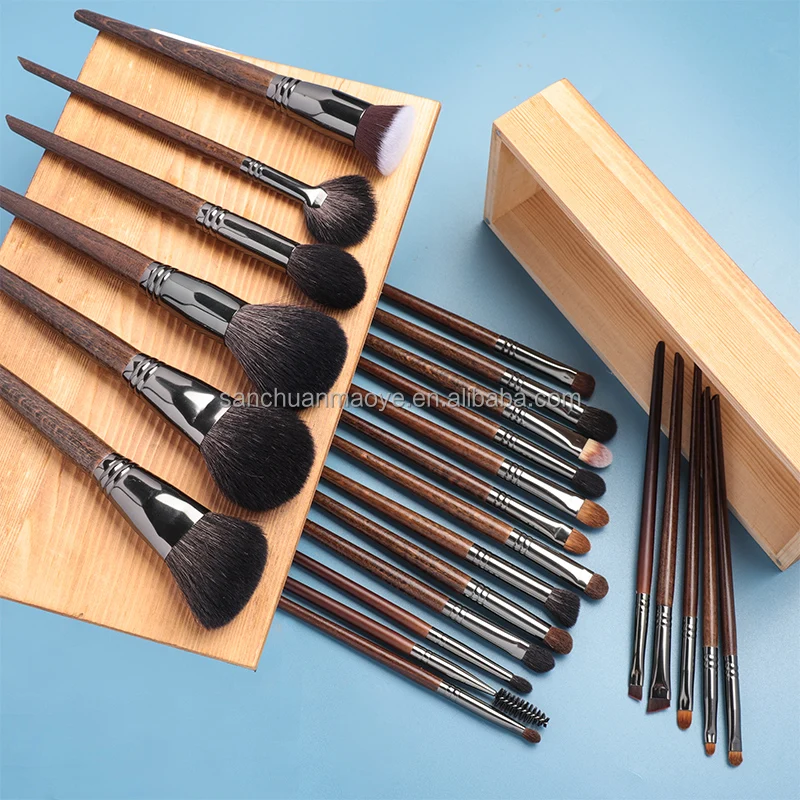 OVW Factory Makeup Brushes Set 24pcs Natural Goat Hair Powder Foundation Contour Blending Eyeshadow Eyeliner Makeup Tools
