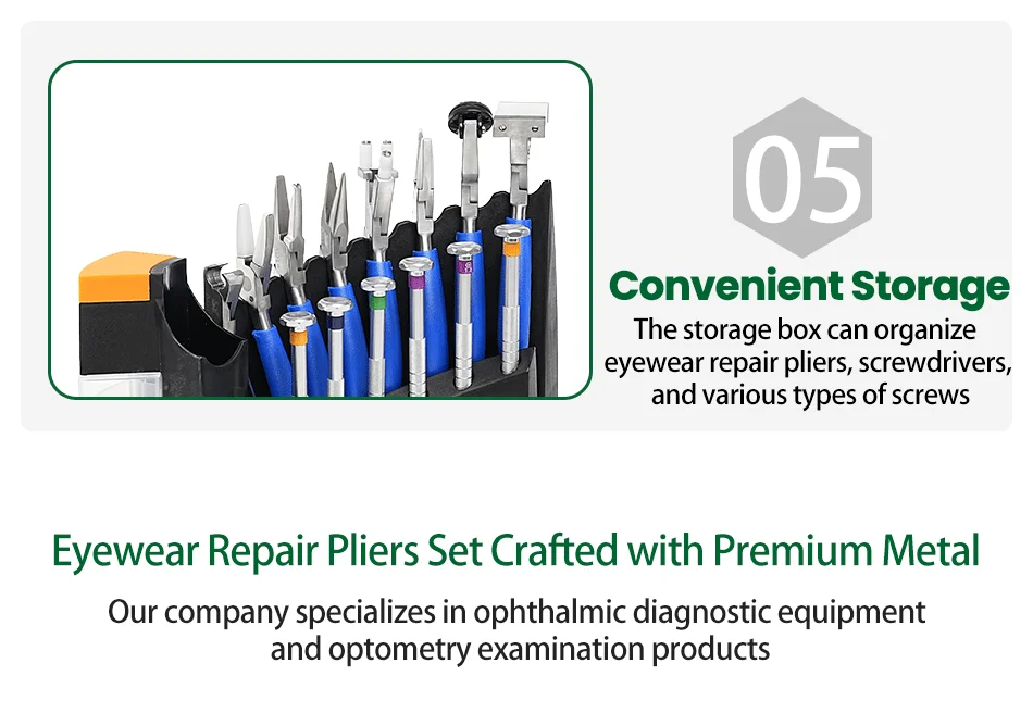 Optical Accessories Equipment Screw Driver Set 3T-B08-AD for Optical Shop Glasses Processing Pliers