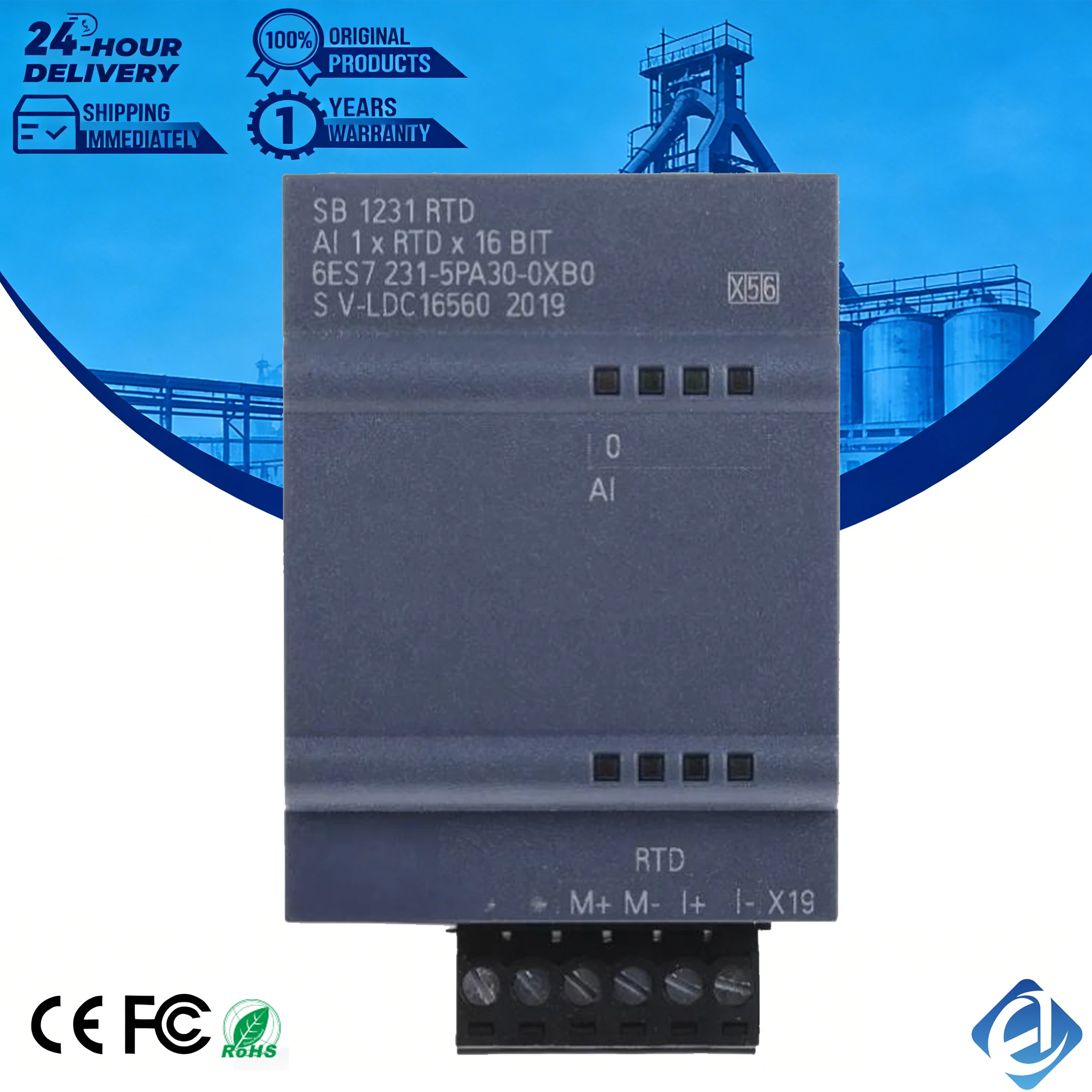 New Original 6ES7231-5PA30-0XB0 6ES7 231-5PA30-0XB0 analog input module for Siemens SIMATIC S7-1200 series, 4-channel high-precision temperature RTD signal acquisition, strong anti-interference performance. Stable signal conversion, 