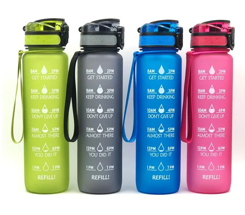 1000ml Reusable Water Bottles Oem Custom Logo Motivational Water Bottle ...